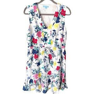 Draper James Dress Women's Large Floral Tie Waist Sundress